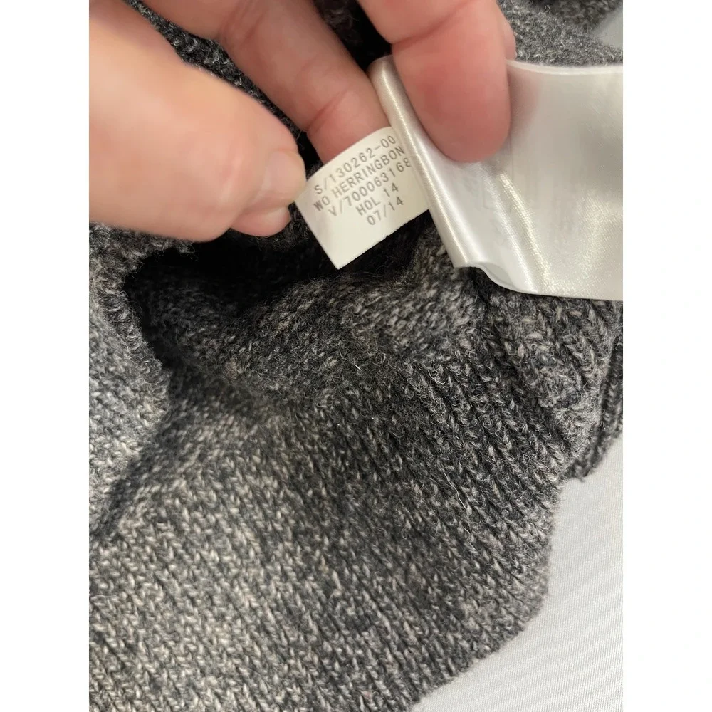 Banana Republic Mens‎ Sweater Medium Gray Lambswool Blend Shawl Collar Fisherman